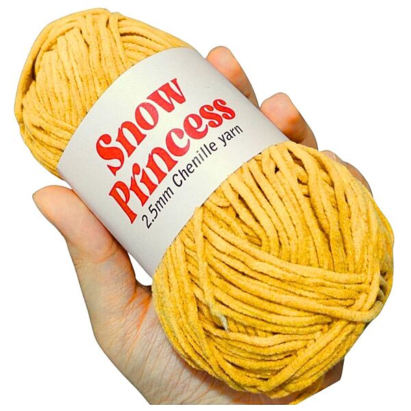 Snow Princess Chenille 129 Mustard Yellow Snow Princess Chenille 129 Mustard Yellow