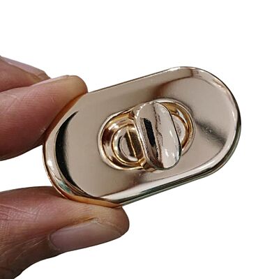 Bag Buckle Gold Plain Oval 38mm