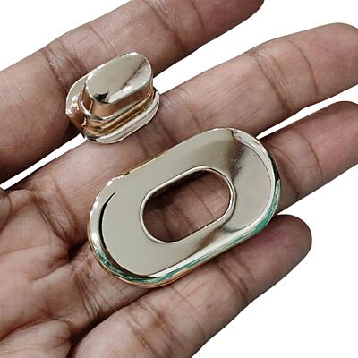 Bag Buckle Gold Plain Oval 38mm