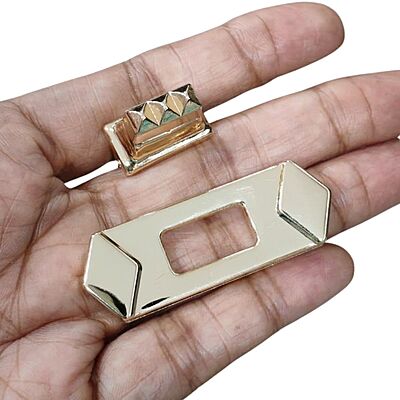 Bag Buckle Gold Apex Rectangle 49mm