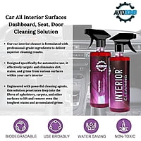 Autobomb Car Interior Cleaner Spray 500 ml | Car All Interior Surfaces Dashboard, Seat, Door Cleaning Kit | Leather, Plastic and Fabrics | Removes Tough Stains and Dirt (PACK OF 1) Autobomb Car Interior Cleaner Spray 500 ml | Car All Interior Surfaces Dashboard, Seat, Door Cleaning Kit | Leather, Plastic and Fabrics | Removes Tough Stains and Dirt (PACK OF 1)