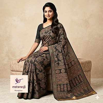 Matarangi Black Perth Silk Saree Matarangi Black Perth Silk Saree