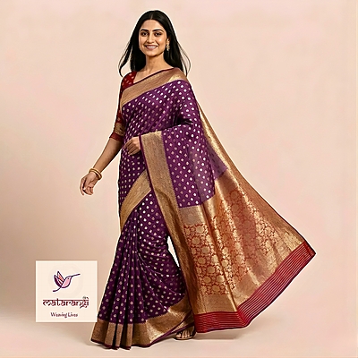 Matarangi Violet Kaddi Georgette Saree