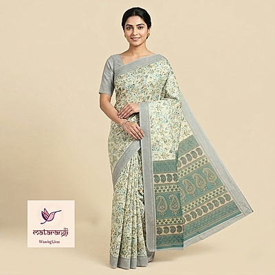 Matarangi Cream Fancy Saree