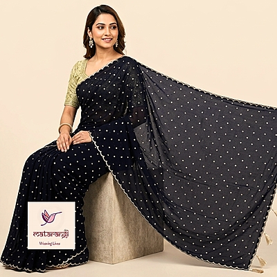 Black Kashmiri Silk Saree Black Kashmiri Silk Saree