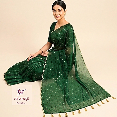 Green Kashmiri Silk Saree Green Kashmiri Silk Saree