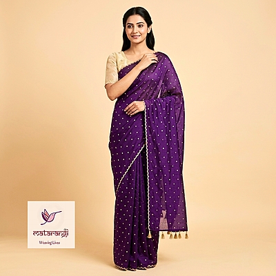 Violet Kashmiri Silk Saree Violet Kashmiri Silk Saree