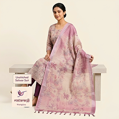 Matarangi Mauve Linen Silk Salwar Material