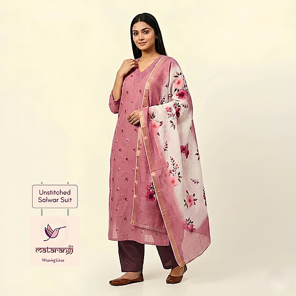 Matarangi Pastel Burgundy Linen Silk Salwar Material Matarangi Pastel Burgundy Linen Silk Salwar Material