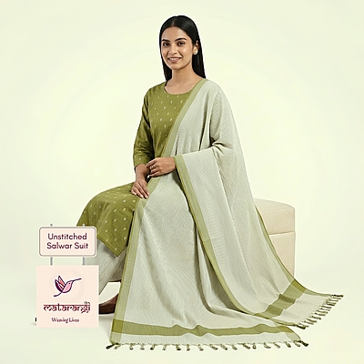 Matarangi Green Cotton Salwar Material