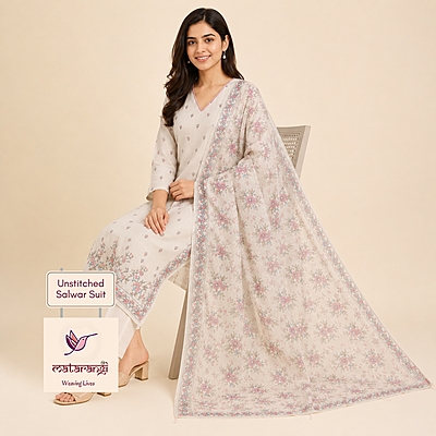 Matarangi Pastel Peach Linen Salwar Material