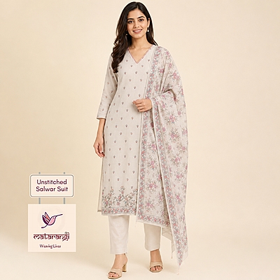 Matarangi Pastel Peach Linen Salwar Material Matarangi Pastel Peach Linen Salwar Material