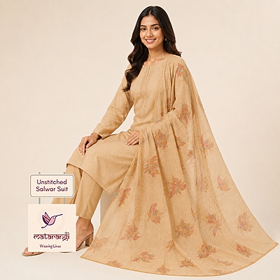 Matarangi Sandal Linen Silk Salwar Material Matarangi Sandal Linen Silk Salwar Material