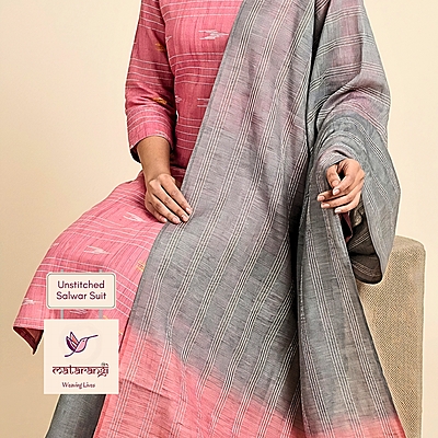 Matarangi Mauve Woven Tussar Salwar Material Matarangi Mauve Woven Tussar Salwar Material