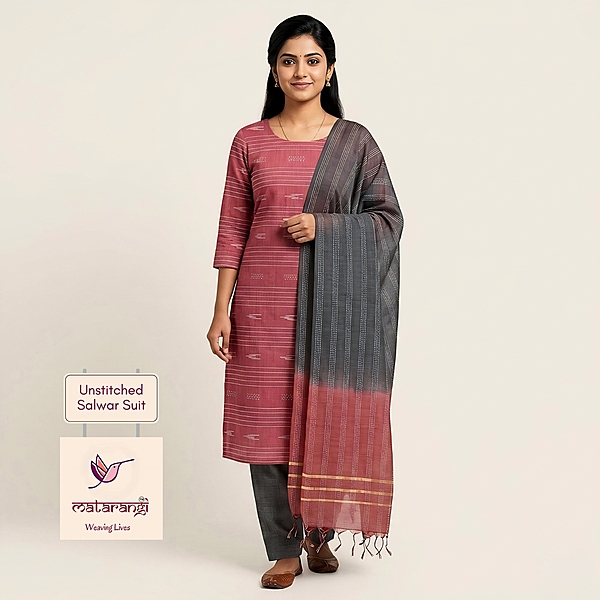 Matarangi Burgundy Woven Tussar Salwar Material Matarangi Burgundy Woven Tussar Salwar Material