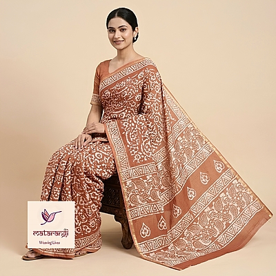 Matarangi Mustard Kota HB Print Saree Matarangi Mustard Kota HB Print Saree