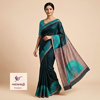 Matarangi Green Desi Tussar Saree