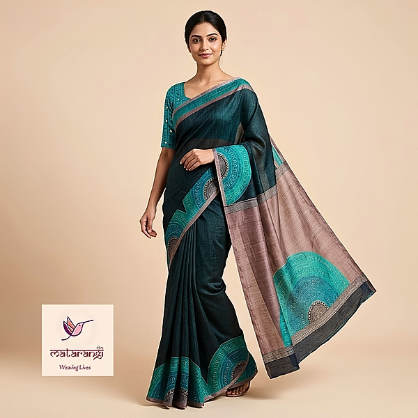 Matarangi Green Desi Tussar Saree Matarangi Green Desi Tussar Saree