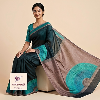 Matarangi Green Desi Tussar Saree Matarangi Green Desi Tussar Saree