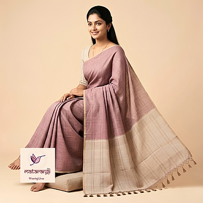 Matarangi Brown Fiber Tussar Saree Matarangi Brown Fiber Tussar Saree