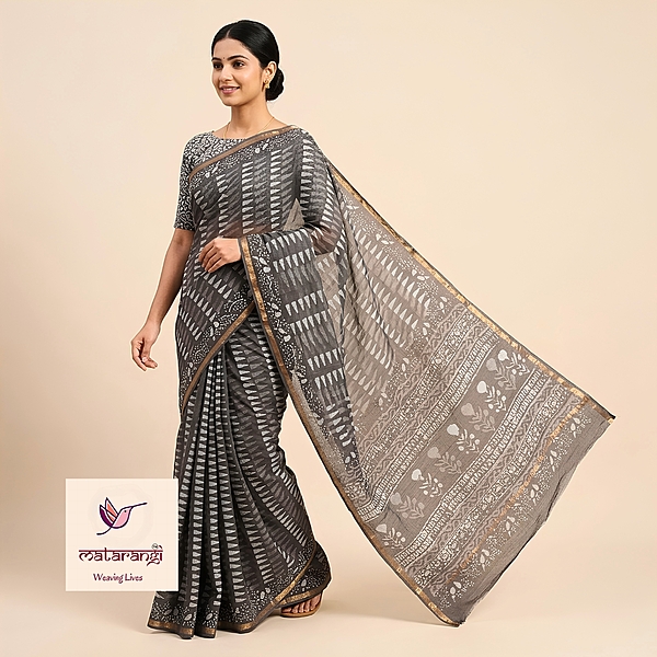 Matarangi Grey Kota Saree Matarangi Grey Kota Saree