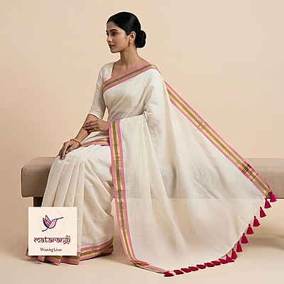 Pink & Gold border Pure Mulmul Cotton Saree Pink & Gold border Pure Mulmul Cotton Saree