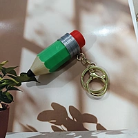 Pencil Shape Button Clicker Keychain
