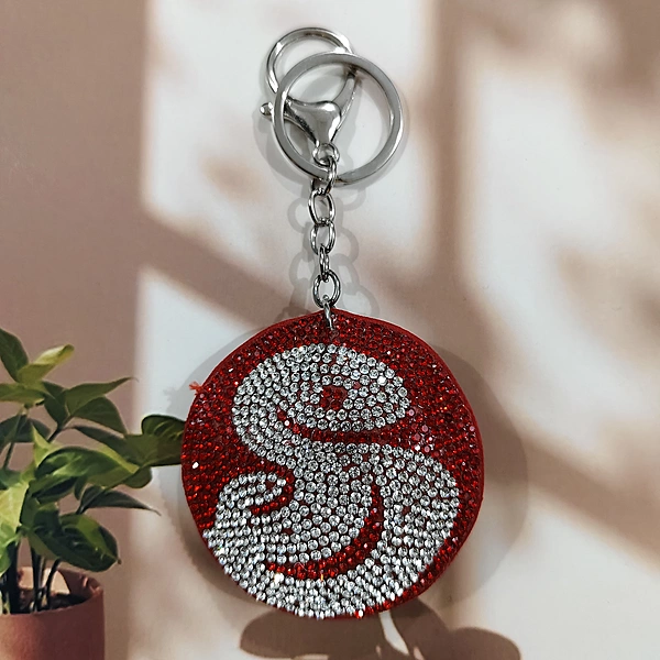 Alphabet S Rhinestone Keychain