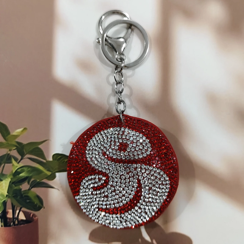 Alphabet S Rhinestone Keychain
