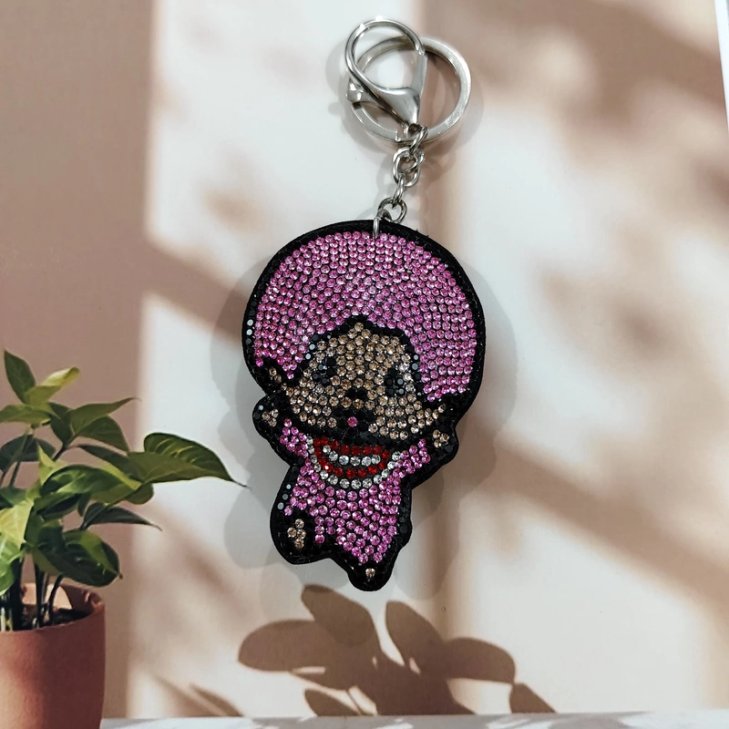 Cute Pink Rhinestone Keychain