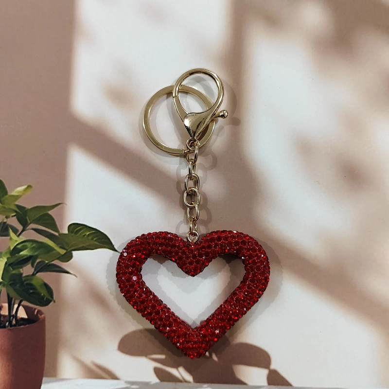 Heart Shape Rhinestone Keychain