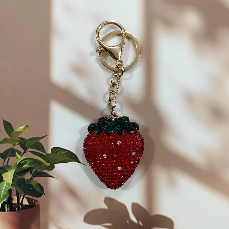 Strawberry Rhinestone Keychain
