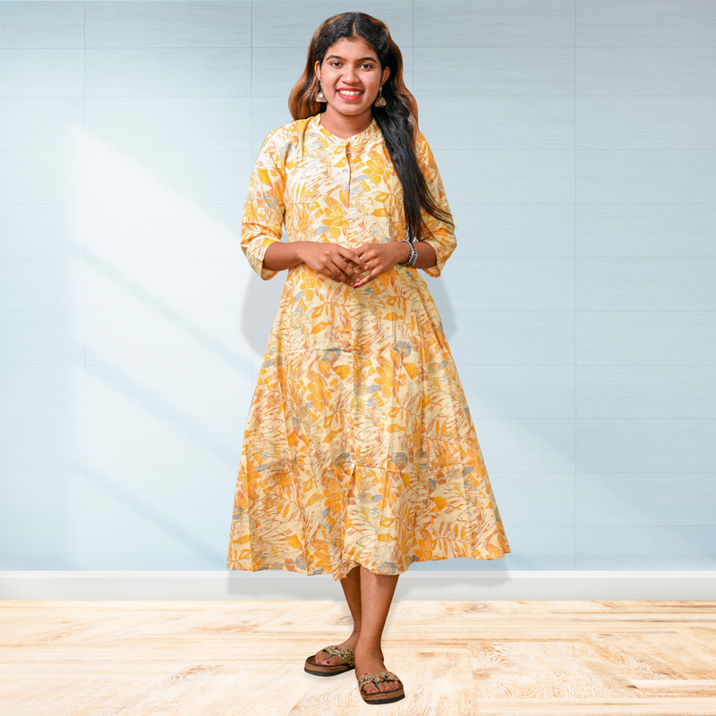 Zara Foil Printed Flayer Top – Sunshine Breeze