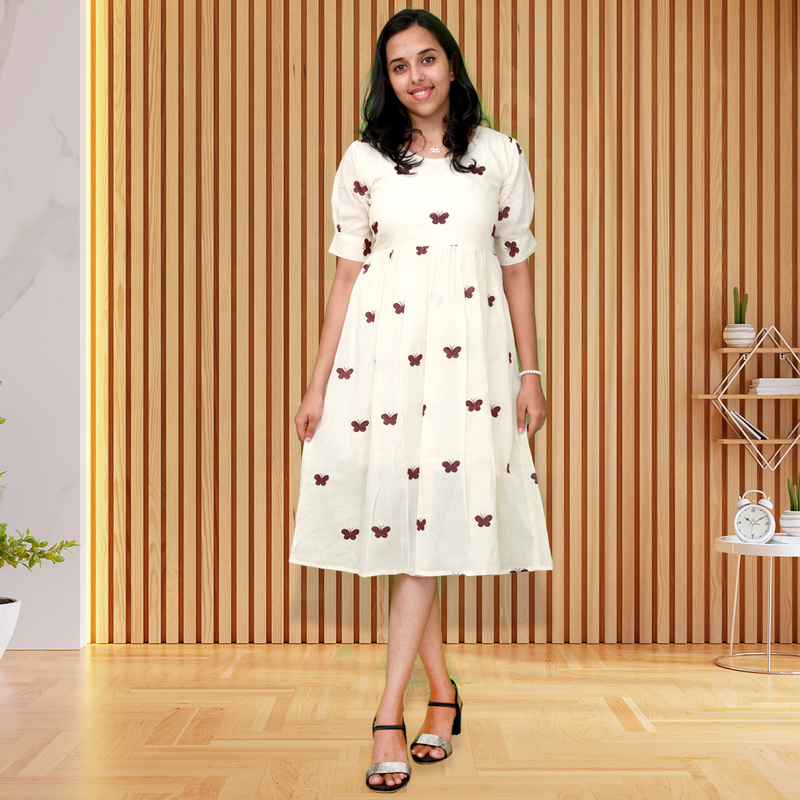 Maroon Butterfly Dress