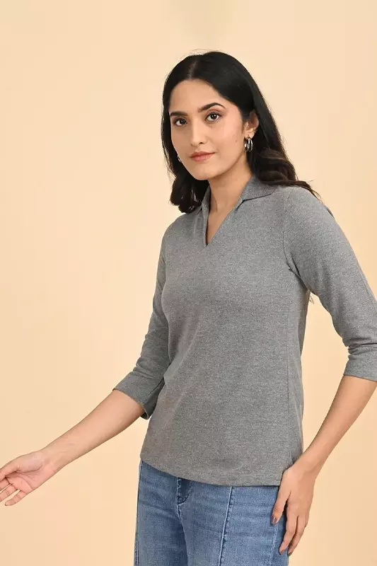Women's Polo Tee - Grey
