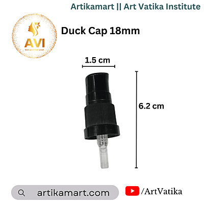 CAP DUCK Lotion PUMP 18mm Glass Serum Bottle BLACK 18/415 CAP DUCK Lotion PUMP 18mm Glass Serum Bottle BLACK 18/415