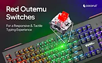 Coconut Storm Mechanical 104 Keys Wired Gaming Keyboard – Rainbow Backlighting | All Anti-Ghosting Keys | Red Outemu Switches | 21 RGB Light Modes | 1.8M Braided Cable | Golden USB