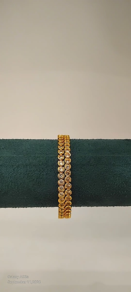 Gold Tone AD Stone Bangle