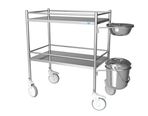 Gita Steel Furniture Ward Dressing Trolley with Bowl And Bucket (1011)