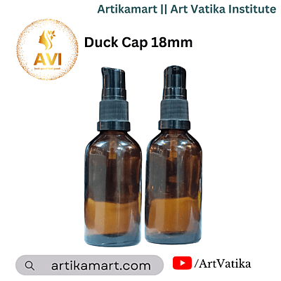 CAP DUCK Lotion PUMP 18mm Glass Serum Bottle BLACK 18/415 CAP DUCK Lotion PUMP 18mm Glass Serum Bottle BLACK 18/415