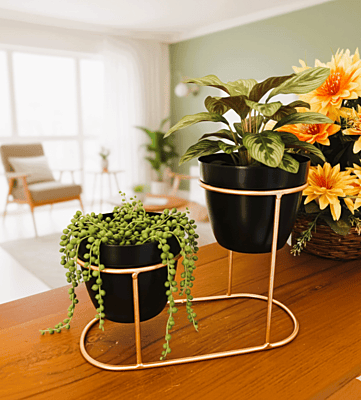 2 Planter Set with Stand 1028-A