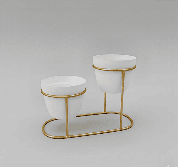 2 Planter Set with Stand 1028-B