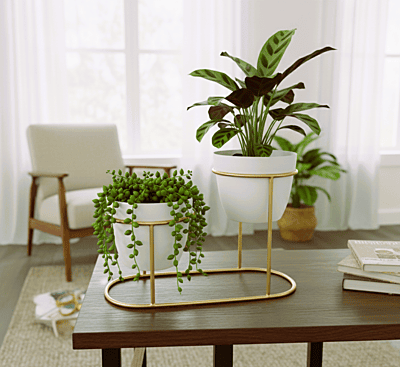 2 Planter Set with Stand 1028-B