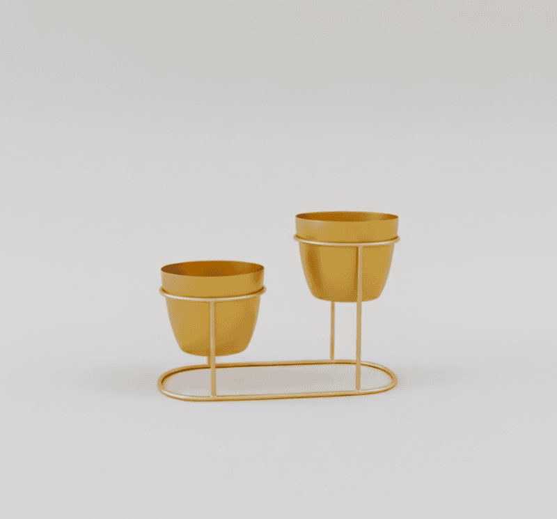 2 Planter Set with Stand 1028-C