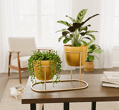 2 Planter Set with Stand 1028-C