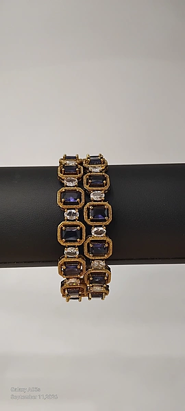 Purple Stone Mehandi Bangle