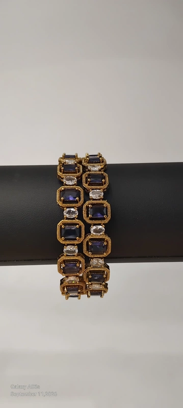 Purple Stone Mehandi Bangle
