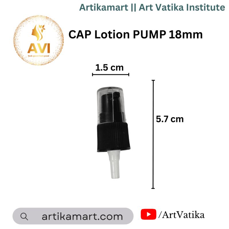 CAP Lotion PUMP 18mm Glass Serum Bottle 11# - BLACK