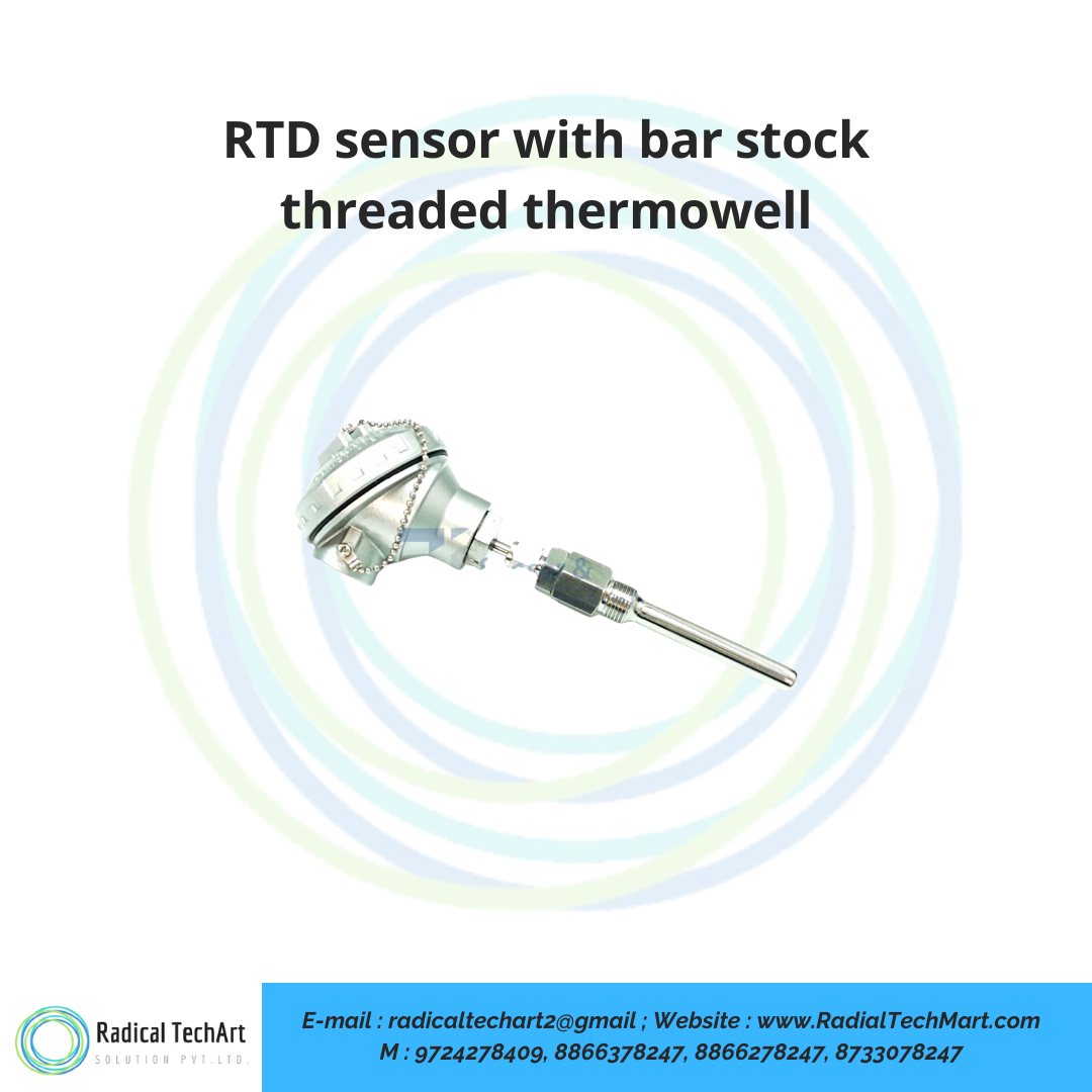 RTD sensor with bar stock threaded thermowell