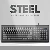 Coconut Steel-K27 USB Keyboard (Black Grey, Sleek & Durable, Modern Design, Responsive Keys, USB Connectivity, Perfect for Home & Office, 1 Year Warranty)